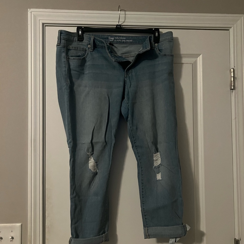 GAP Blue Relaxed Jeans with Distressed Details